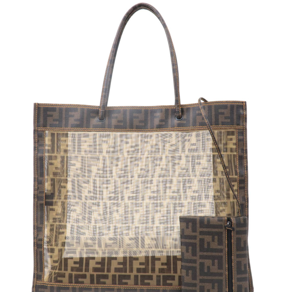 💎✨BEAUTIFUL✨💎Authentic FENDI Zucca Mesh  Tote Bag Khaki Black Brown